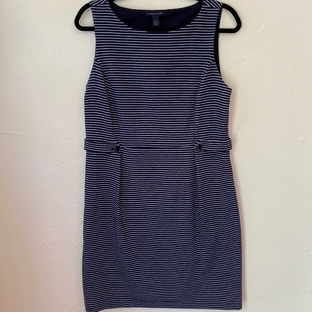 Tommy Hilfiger Sleeveless Striped Shift Dress L